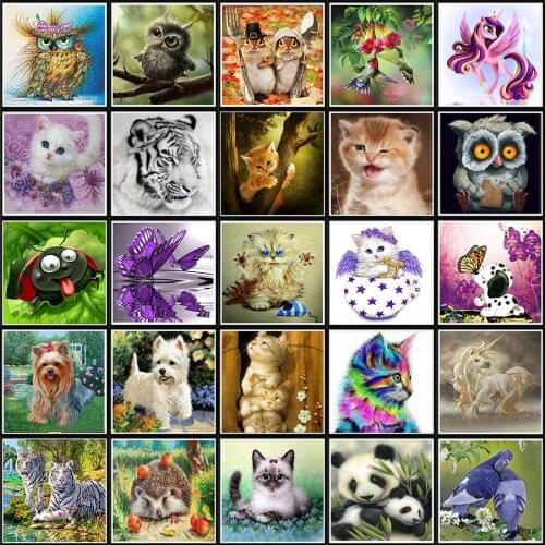 Diy 5D Diamond Painting Embroidery Mosaic Home Decoration Various Animals DIY Cross Stitch Kits Handicrafts