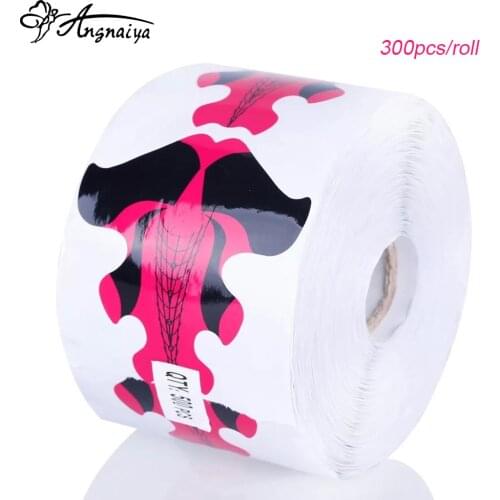 ANGNYA 300pcs Large Golden Fish U Shape Extension Nail Form Roll Art Tip Extension French DIY Tool Acrylic UV Gel Nail Art Tool