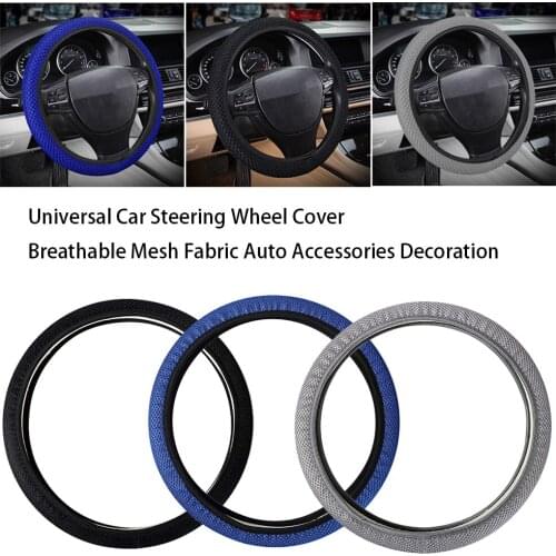 Anti-slip Steering Wheel Cove Universal Car Steering Wheel Cover Breathable Mesh Fabric Auto Decoration Accessories