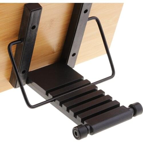 Bamboo Book Stand - Adjustable Foldable with Page Holder Clips - Holds