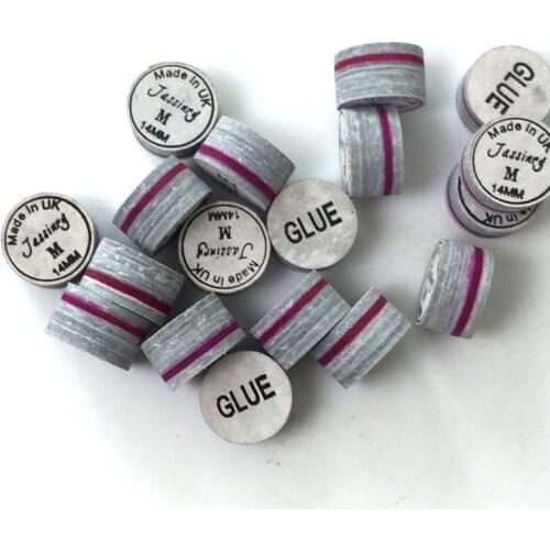 Free shipping 10pcs/lot Jassinry Billiard cue tips M 9layers grey with red color Pool cue tips 14mm tips High Quality