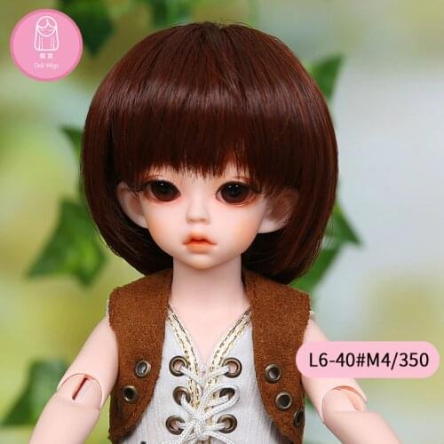 Free Shipping BJD Wig Short Hair Brown Color High Temperature For 1/6 BJD Dolls 6-7 inch For Boy Girl Oueneifs Doll Accessories