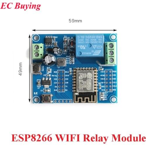 ESP8266 Wireless WIFI Relay Controller Module ESP-12F DC 5V-80V Single-channel ESP 12F Development Board for IOT Smart Home