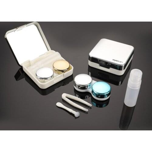 1PCS Fashion Contact Lens Case Mirror Soaking Container Business Travel Holder Kit Contact Lens Case Square Travel Portable
