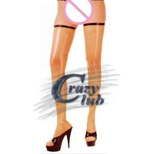 Crazy club_New Multicolored low latex thigh-high zip stockings female stocking suspender hanging fantasy stocking Fast Delivery
