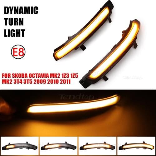 For Skoda Octavia MK2 1Z3 1Z5 MK2 3T4 3T5 LED Rear View Mirror Indicator Blinker Repeater Lamp Dynamic Turn Signal Light