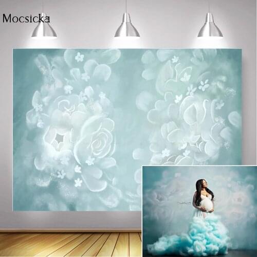 Newborn Kids Birthday Portrait Photography Background Floral Pregnant Woman Baby Shower Art Backdrop Flowers Hand Painted