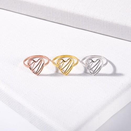2019 Geometric Rings Special Texture Rings Golden Heart Rings Gold Rings Mens Rings Gifts for Best Friends Birthday Gifts