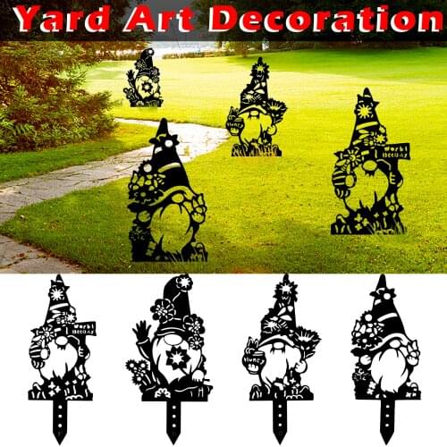 Gnomes Yard Art Decoration Ornaments Garden Backyard Lawn Stakes Acrylic Gnomes Garden Elves Ornaments Decor Gift