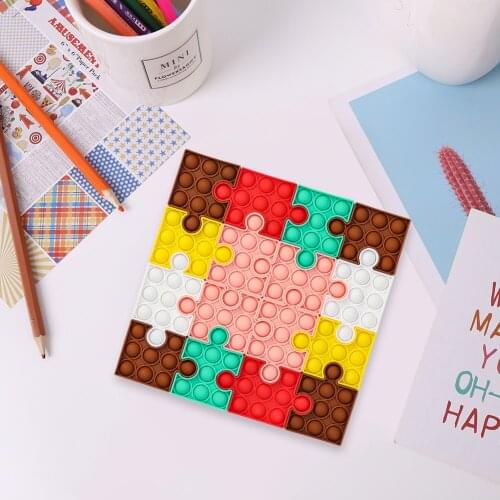 Square Sensory Fidget Push Bubble Toys For Children Adults 18 Anti-Stress Squeeze Puzzle Push Bubble Games Toy for Children