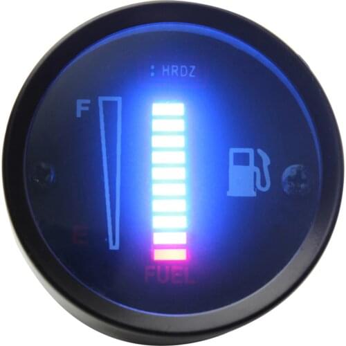 12V DC 52mm Spared Durable Lightweight Level Sensor Tank Clock Indicator For Car Motorcycle LED Display Fuel Gauge Clear