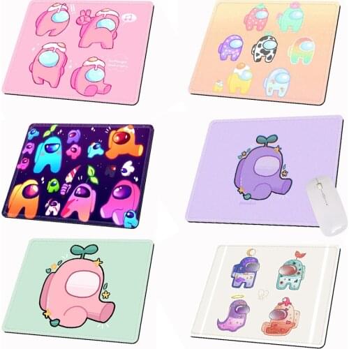 Kawaii Gaming Accessories Among Us Anime Mouse Pad Cute Small Mousepad Pink Gamer Desktop Mats Desk Pad Child Rugs for Mouse Mat