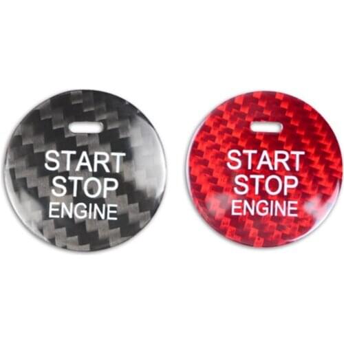 Carbon Fibre Car Engine START Button Cover STOP Switch Accessories Key Decor for Mazda CX3 CX4 CX5 CX8 Axela MX-5 Atenza