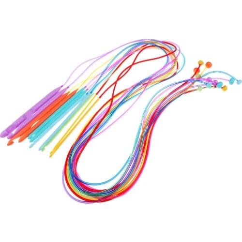 12 Pieces Flexible Afghan Tunisian Crochet Hooks Weave Needles 3.5-12mm