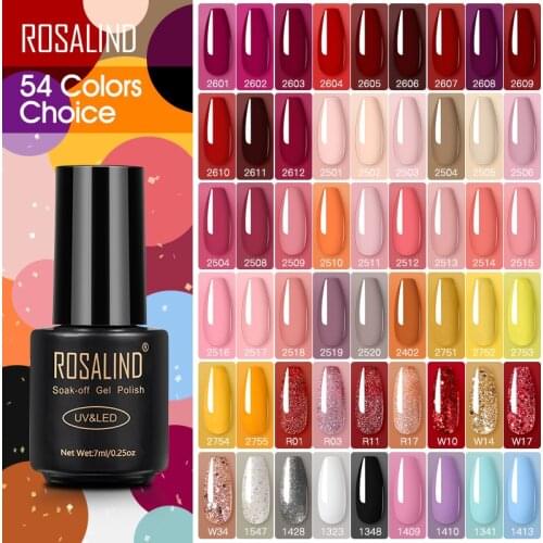 ROSALIND Nail Polish Red Nude Series Polish All For Manicure Nails Art Semi Permanent Gel UV LED Soff Off Hybrid Varnishes