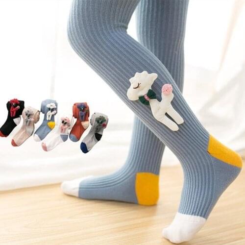 Girls Leggings Childrens Pantyhose Cartoon Doll Autumn Winter Baby Cotton Breathable Knee High Socks Warmers Baby Girl Tights
