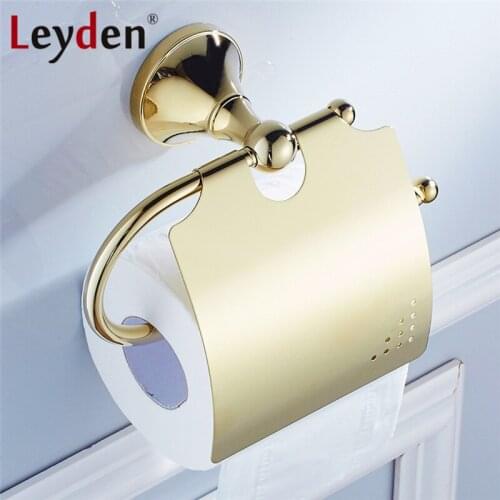 Leyden Luxury Toilet Paper Holder ORB/ Antique Brass/ Golden/ Chrome Wall Mount Solid Brass Paper Roll Holder Bathroom Accessory