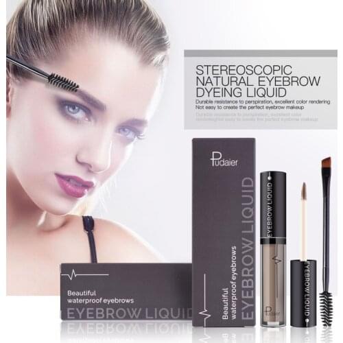 Makeup Liquid Eyebrow Stamp Natural Eyebrow Tint Kit Pigment Waterproof Eyebrow Enhance Tatoo Black Brown Eye Brow Gel wholesale