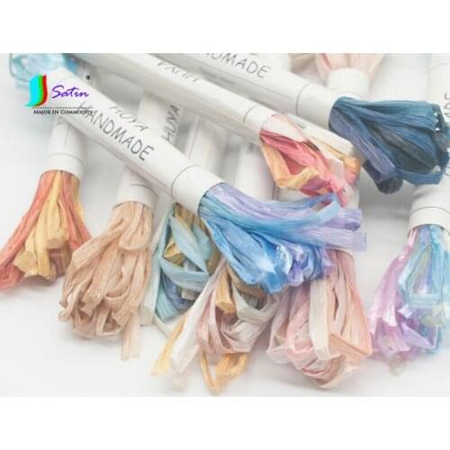 French Style Embroidery Material Beautiful Gradient Decorate Rope Handmade Crafts Accessories Gradient Color Thread S0164H