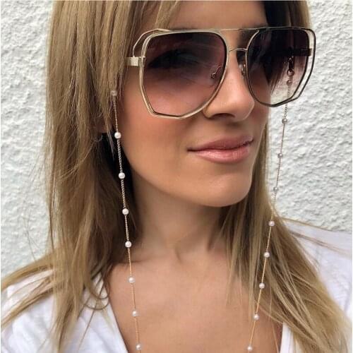 Metal Pearl Sunglasses Chain Eyewears Cord Holder For Women Men Anti Slip Maskchain Handmade Beads Fashion Lanyard Necklace