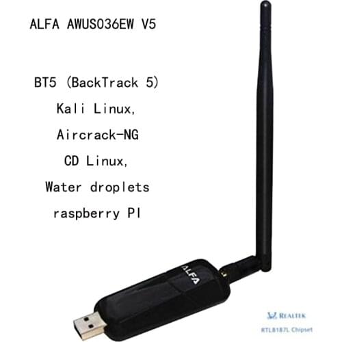ALFA AWUS036EW RTL8187L Chipset High-power Wireless Network Card, Suitable For BT5 (BackTrack 5) Kali Linux, Aircrack-NGCD Linux