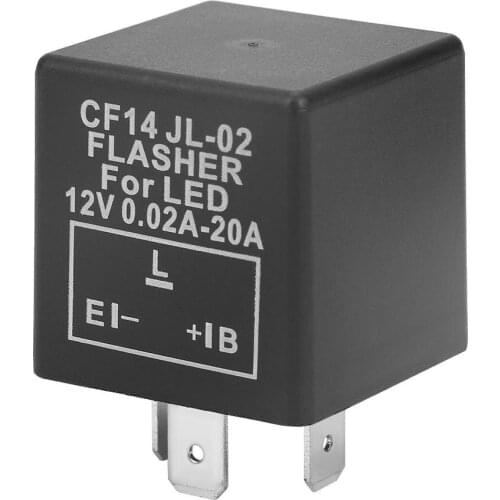 Reliable Flasher Relay 12V CF14 JL-02 3-Pin LED Flasher Flash Relay for Turn Signal Light Hyper Flashing Safe Flasher Relay