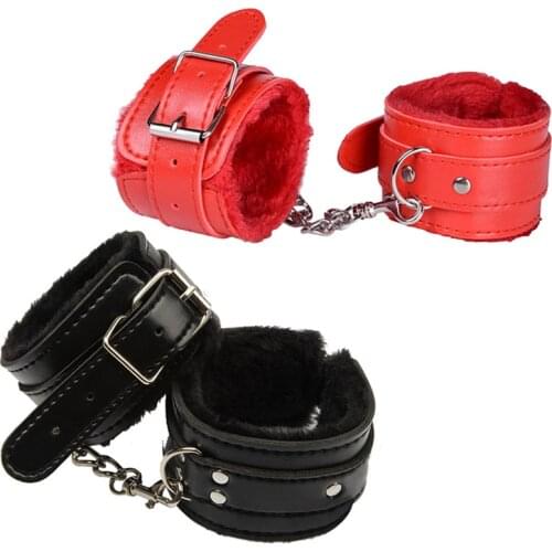 1 Pair Soft PU Leather Handcuffs Restraints Slave Slut Bdsm Bondage Ankle Cuffs Sex Toys For Couples Woman Fetish Sex Products
