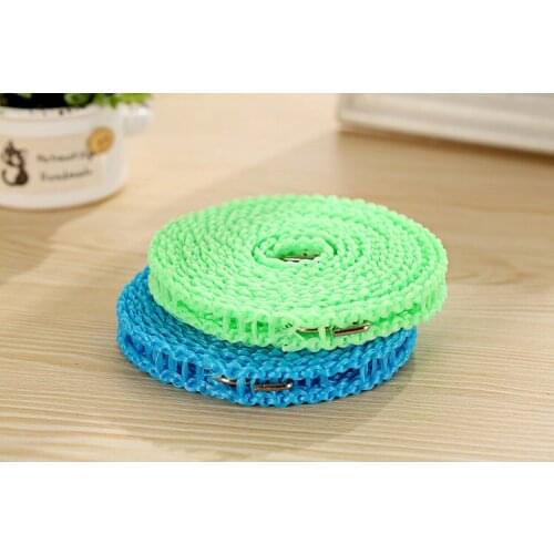 Outdoor 3m 5m Length Nylon Non-slip Drying Clothes Hangers Rope Clothesline Washing Line With Metal Hook Laundry Storage Racks