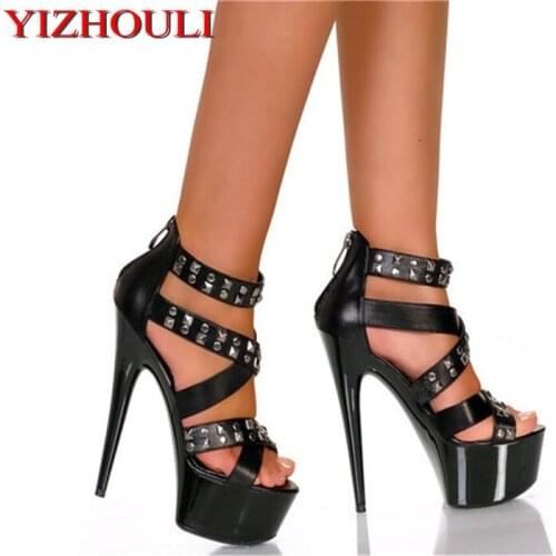 Rivet in the sexy summer of the new, buckle 15CM of open-toe sandals, high-heeled shoes banquets, dancing shoes