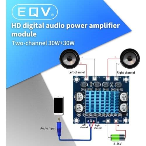 Official TPA3110 XH-A232 30W+30W 2.0 Channel Digital Stereo Audio Power Amplifier Board DC 8-26V 3A C6-001
