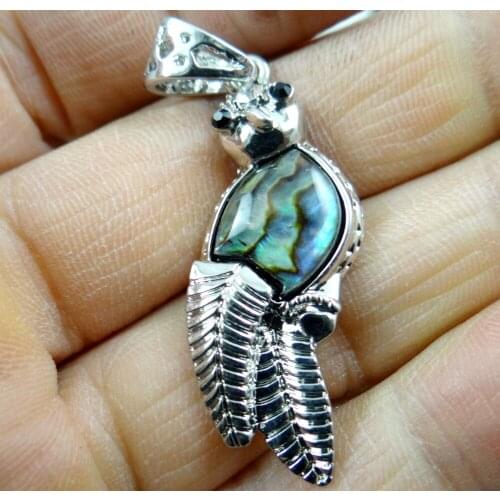 42*16MM Beautiful Abalone Shell carved the of bird PENDANT necklace D42