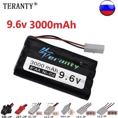 9.6v 3000mah Rechargeable Battery For Rc toys Cars Tanks Robots Gun NiMH Battery AA 9.6v 2400mah Batteries Pack For Rc Boat 1PCS