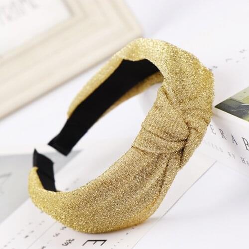 Ladies multicolored bright silk cloth shiny headband ladies decoration hot style sports hairpin buckle elastic knotting headband