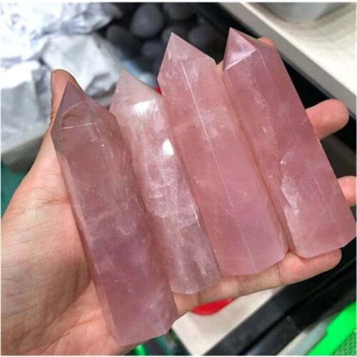 Rose Quartz Wand Point Natural Stones For Home Decoration