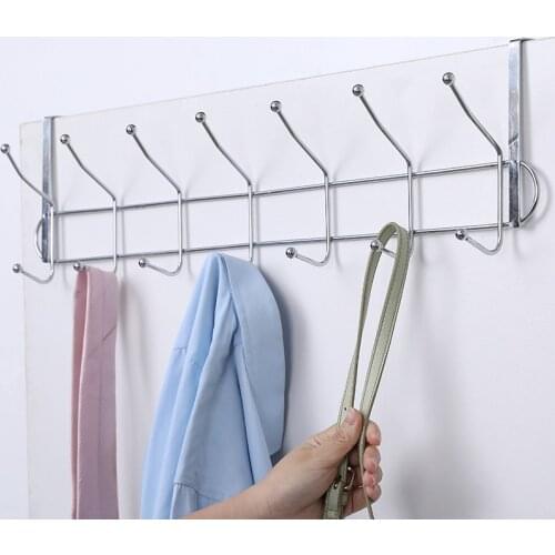 Detachable Double-layer Hook Behind The Door Kitchen Bathroom Free Perforation Door-backed Coat Hook Creative Multi-hook Hanger