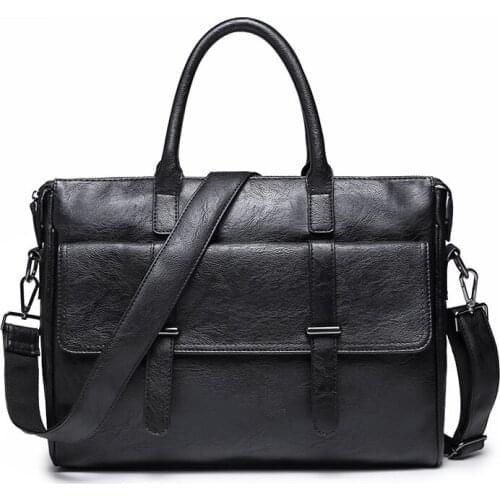 Mens Briefcase Handbag Waterproof Thicken Leather Messenger Travel Bag Business Men Laptop Tote Bags Male Casual Crossbody Bags
