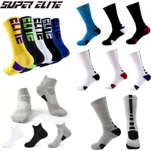 Super Elite Men Sports Socks Riding Cycling Basketball Running Sport Sock Summer Hiking Tennis Ski Man Women Bike Bicycle Slip
