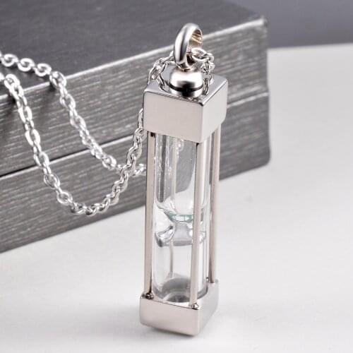 LOOKER Unisex Timeless Hourglass Glass Cremation Jewelry Urn Pendant Necklace Memorial Keepsake