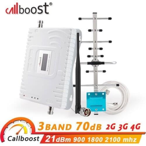 Callboost Tri-band signal repeater gsm 2g 3g 4g booster mobile 900 1800 2100 cellular amplifier cell network signal booster 4g