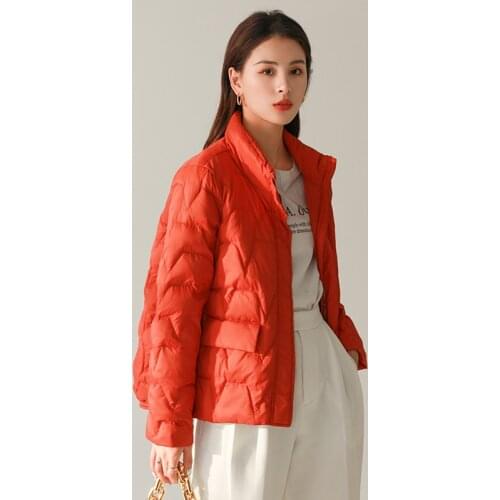 Spring Coats and Jackets Autumn 2021 High Quality Warm Jacket Women Light Short Duck Down Coat Famale Abrigos Para Mujer SQQ153