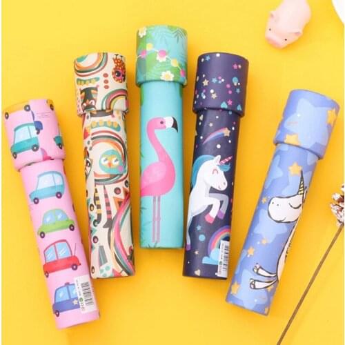 Rotating Unicorn Print Kaleidoscope Cartoon Toys Children Interactive Logical Magic Classic Educational Toy For Kid Color Random