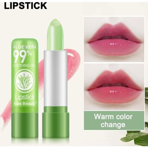 High Quality Waterproof Aloe Vera Color Mood Changing Lipstick Long Lasting Moisturizing Lip Cosmetic
