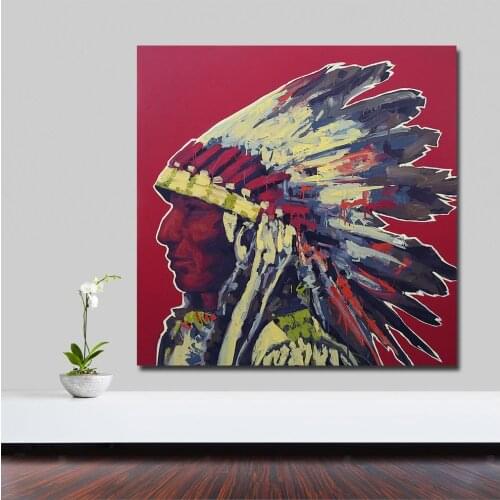 Wlong Art Printing Oil Painting Canvas Abstract Indian Avatar Wall Art , Wall Pictures for Living Room Bedroom Office No Frame