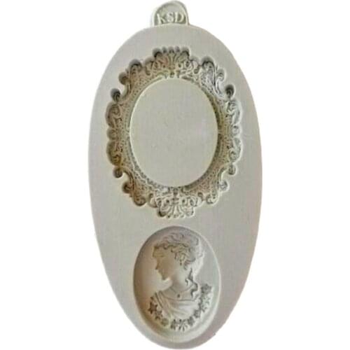 Restoring ancient ways like photo frame disaccharides food-grade silicone mold dame head dry pace mold cup cake silicone mold