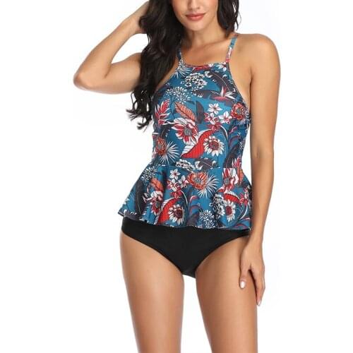 Womens Sexy Bikini 2-Piece Split Body Slim Conservative Swimsuit