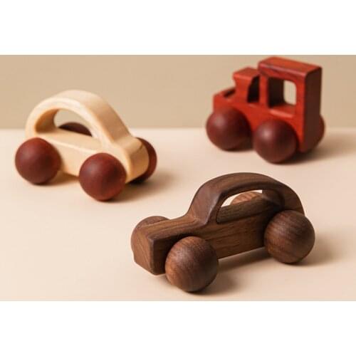 1Pcs Baby Wooden Toys Beech Wood Van Blocks Cartoon Car Montessori Educational Toys Boy Girl Baby 0-12 Months Toys Newborn Gifts