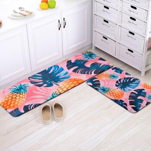 1pcs 40*60cm Summer Fruit Plant Pattern Anti Slip Suede Carpet Door mats doormat Outdoor Kitchen room Floor Mat Rug Home Decor