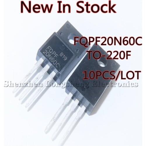 10PCS/LOT New FQPF20N60C 20N60C 20A 600V TO-220F MOS FET