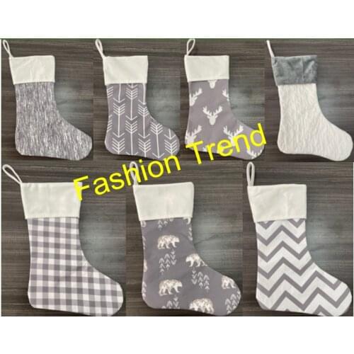 30pcs/lot Wholesale boutique cute Buffalo Christmas Stocking Monogram Christmas Stocking Plaid Xmas Stocking