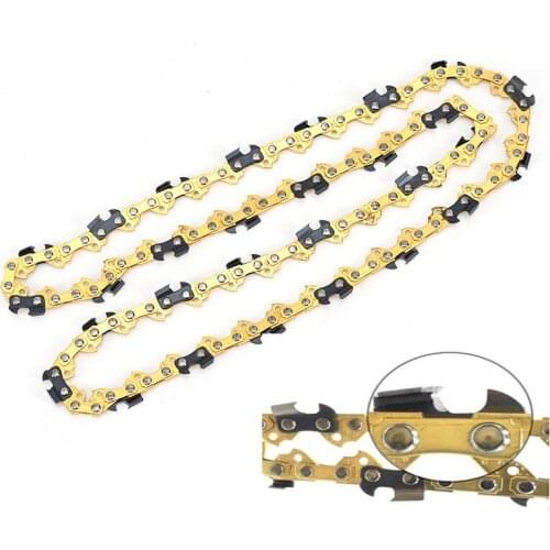 16 Inch Electric Chain Saw Chain Yellow Gold Steel Chainsaw Chains Garden Blade Hardware Tool Replacement Accessor Toothed Chain
